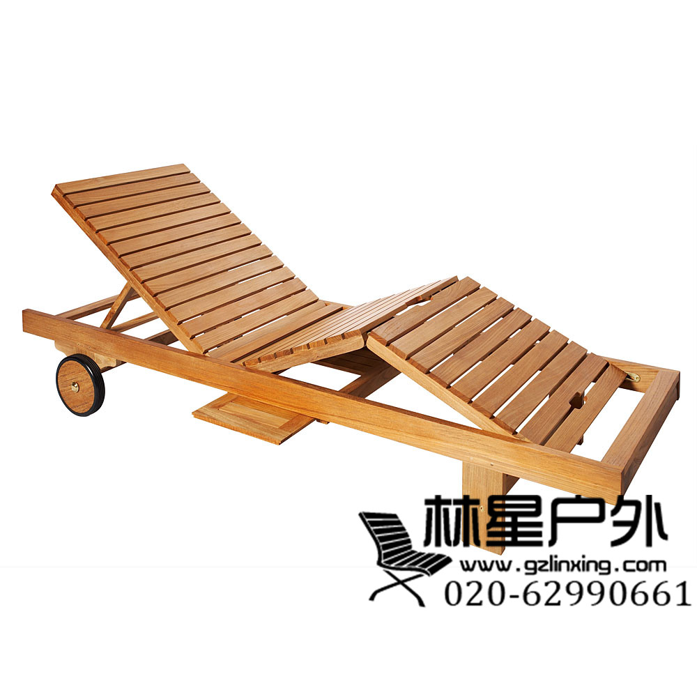 木质折叠户外沙滩椅，厂家供应酒店休闲躺椅2025