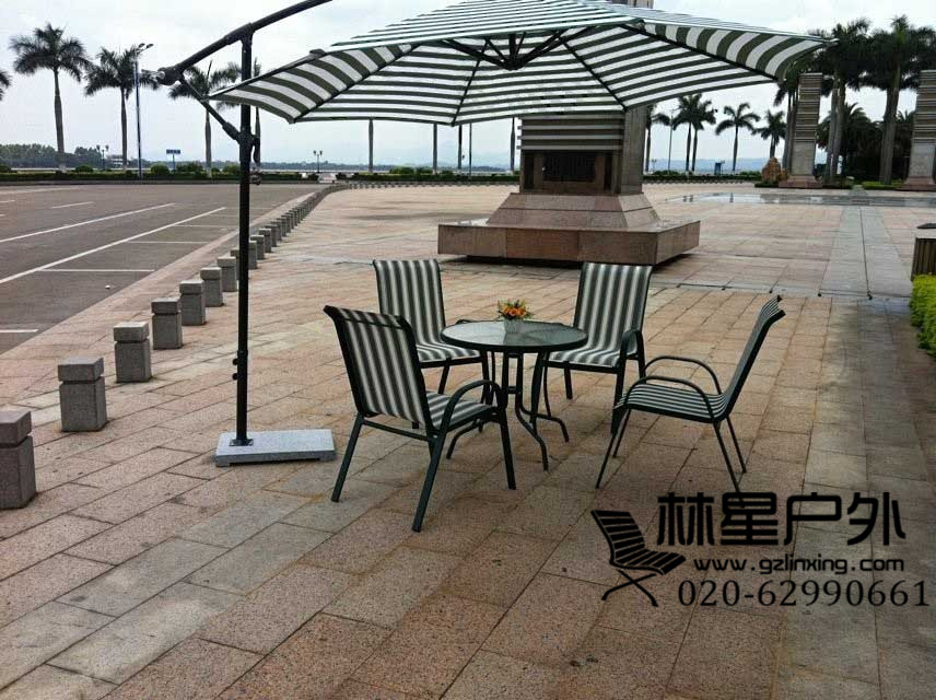 铝架特斯林布广场家具，咖啡厅西餐厅舒适户外餐桌椅1034