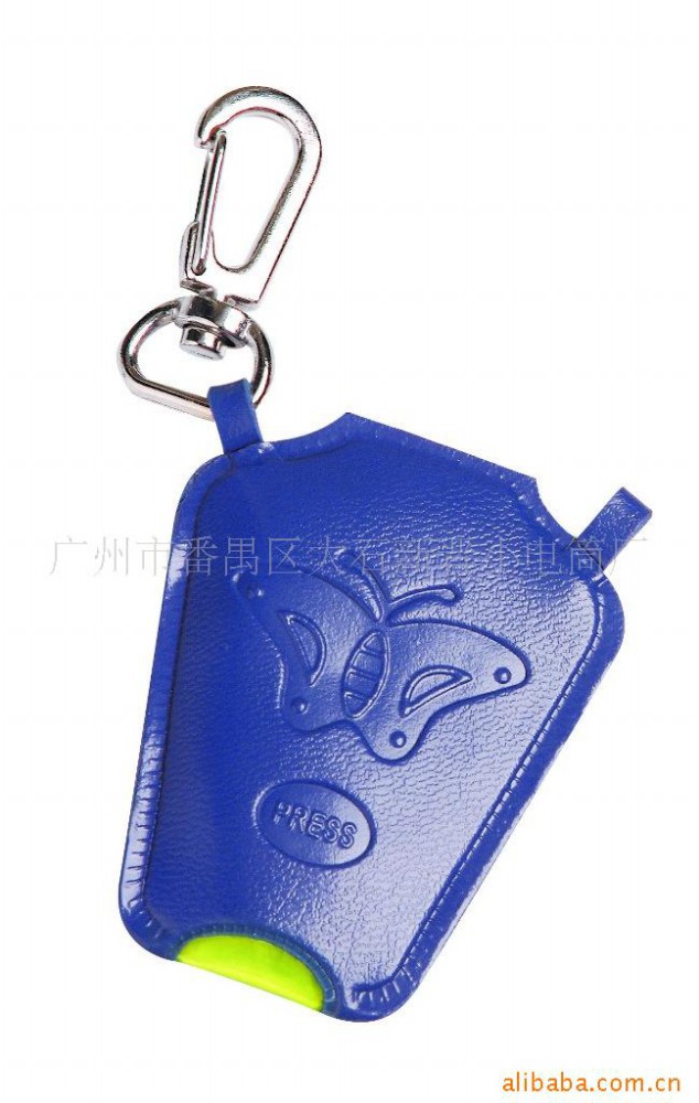 新品供应 蓝色挂件 皮革材质 5LED钥匙扣灯
