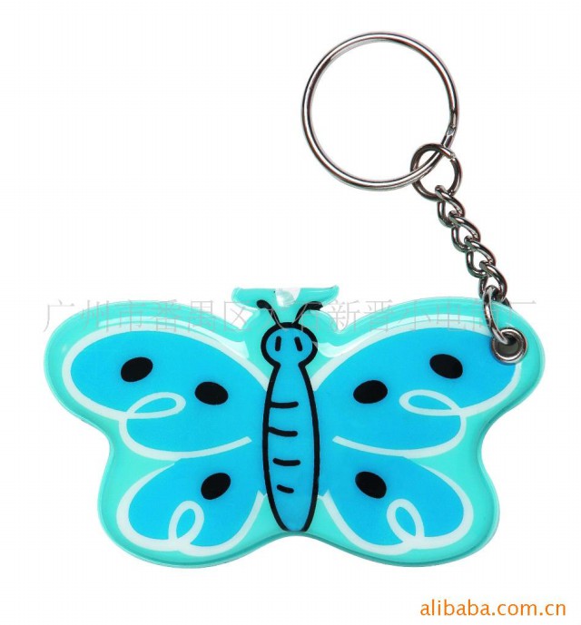 新款销售 蓝蝴蝶挂件 LED钥匙扣迷你手电筒