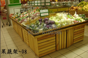 木制果蔬陈列架 超市水果展示架 木质蔬菜摆放架