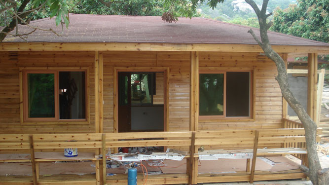 临沂防腐木木屋木房子，防腐木活动房设计施工