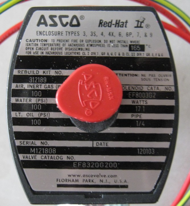 EF8320G200美国原装ASCO电磁阀