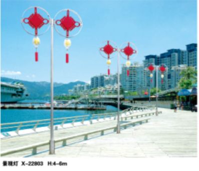 供应新款LED中国结 灯杆造型 led中国结景观灯 福字中国结厂家