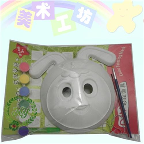 环保纸浆面具套装 十二生肖 兔 纸浆diy白胚面具批发