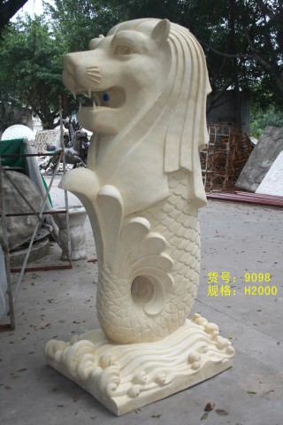 鱼尾狮喷泉雕塑