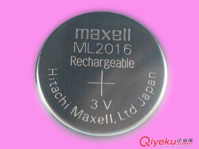 ML2016纽扣电池，MAXELL万胜可充电电池