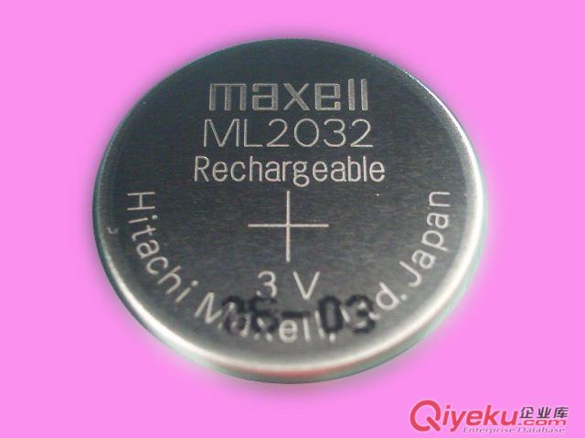 ML2032纽扣电池，MAXELL万胜可充电电池