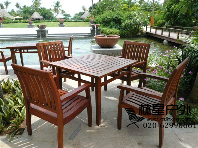 印尼菠萝格桌椅，户外菠萝格家具1003