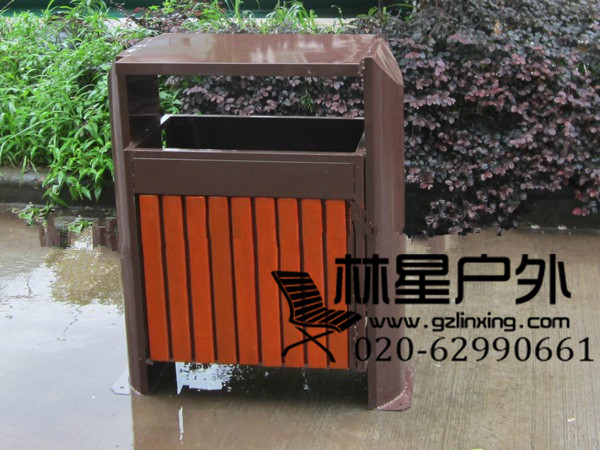 山樟木垃圾桶，户外单桶环卫分类果皮箱5012