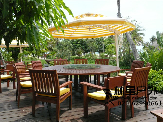 红胡桃木室外家具，咖啡厅用全实木户外餐桌椅1005