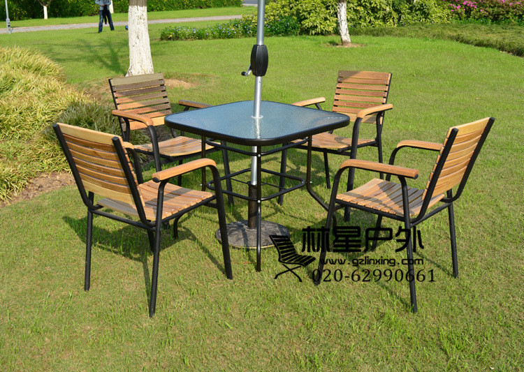 实木感铝架水曲柳家具，gd可叠放咖啡厅桌椅1044