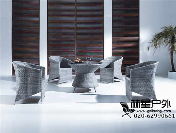 番禺生产厂家直销仿藤沙发，户外耐用铝架仿藤桌椅1057