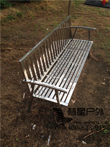 不锈钢公园椅 304yb生锈户外休闲长椅 经典大气耐用款4051