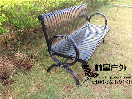 不锈钢公园椅 304yb生锈户外休闲长椅 经典大气耐用款4051