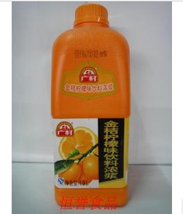 浓缩果汁 饮料浓浆 广村 普及版 金桔柠檬味 果汁 1.9L
