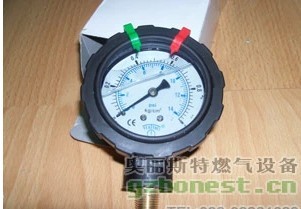 PP压力表头,0-1kg/cm2,单面充油式PP压力表,60mm,立式,2分外螺纹