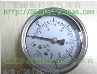 台湾不锈钢压力表,0-3kg/cm2,0-45PSI,径向,60mm,无边气压表
