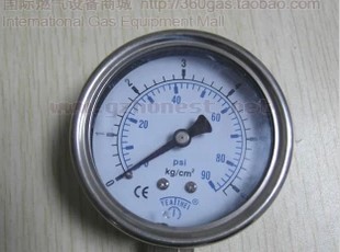 台湾全不锈钢压力表,进口液体压力表,60mm 0-6kg/cm2 0-90PSI径向