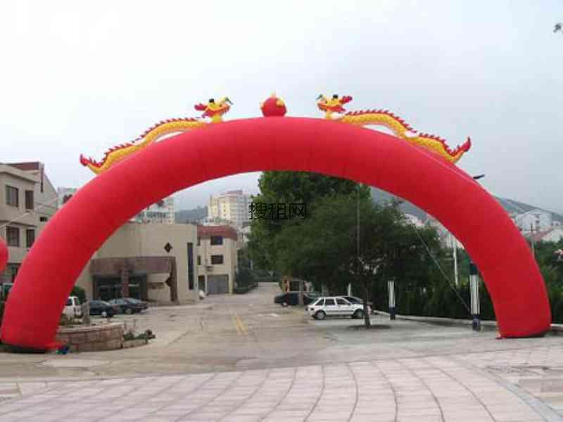 深圳出租充气拱门8米双龙拱门 充气拱桥 彩虹门出租原始图片2