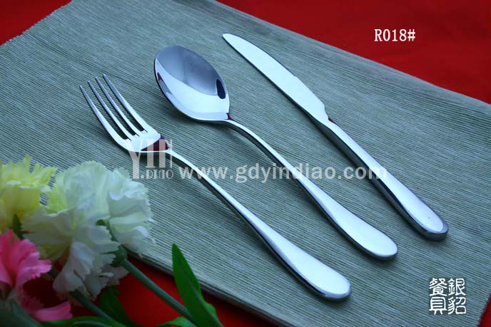 【银貂】外贸出口R018系列高级不锈钢刀叉勺三件套 西餐刀叉