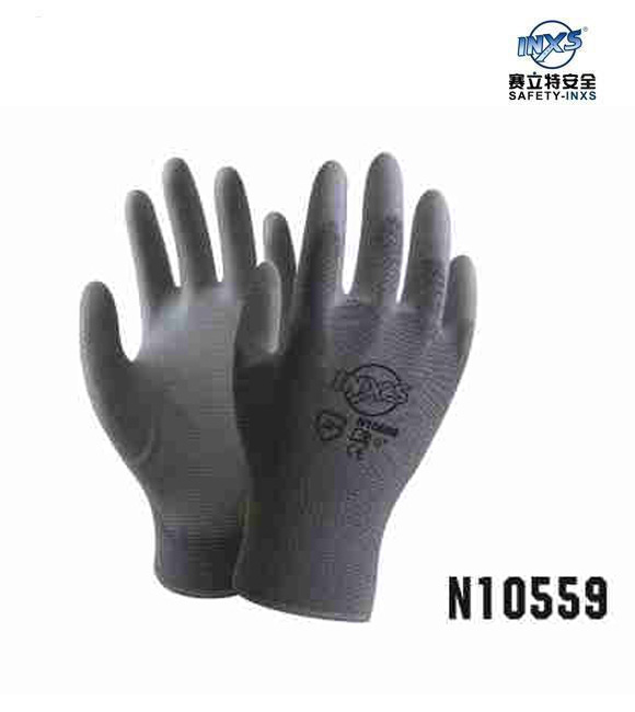 赛立特手掌聚氨酯涂层涤纶机械防护手套N10559