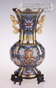 景泰蓝 铸胎花瓶 福寿瓶 失传“复活”的铸胎工艺 超厚胎 特重