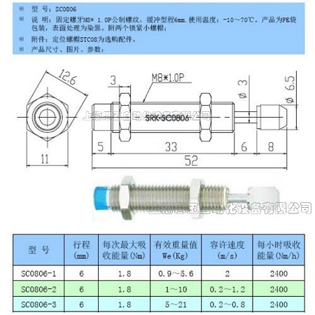 SRK油压缓冲器  阻尼缓冲器 SC0806-1/2/3  AC0806  