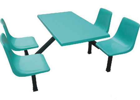 海珠食堂桌椅，员工餐桌椅，中空塑料家具