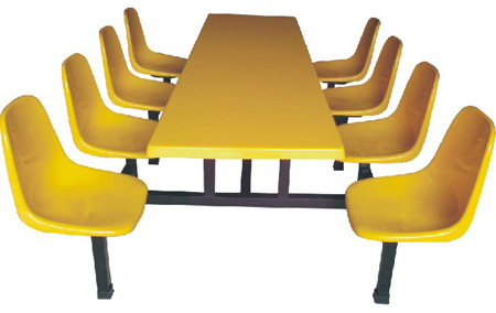 南沙食堂桌椅，八人位桌椅，公共场所桌椅