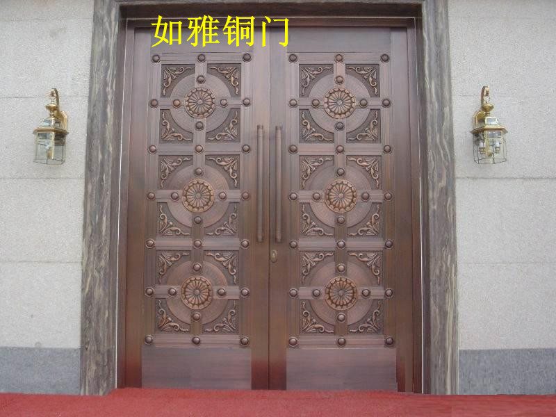 进户铜门生产厂家，铜防盗门定做，古典铜门