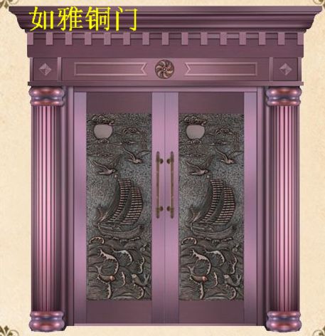上海豪宅别墅子母铜门|上海铜艺装饰|艺术铜画