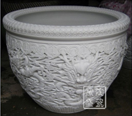 景德镇大缸 九龙陶瓷缸 定做陶瓷大缸 雕花缸