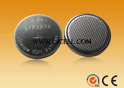 扣式充电电池LIR2032 40MAH 锂离子纽扣电池，大量现货热卖中