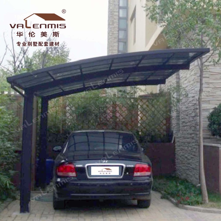 华伦美斯遮阳停车棚 铝合金单边式汽车遮阳棚 户外小区遮阳棚雨棚