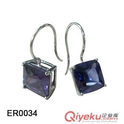 紫晶耳环/广州yz纯银首饰供应/纯银耳环批发