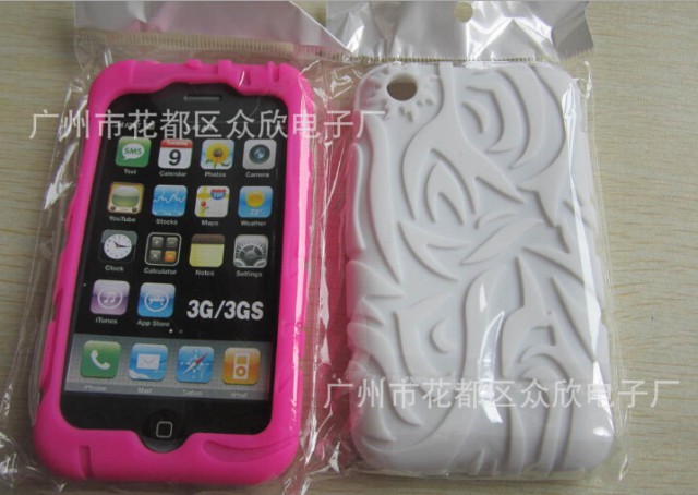 苹果3G 3GS图腾硅胶套 手机套 硅胶保护套 苹果壳厂家