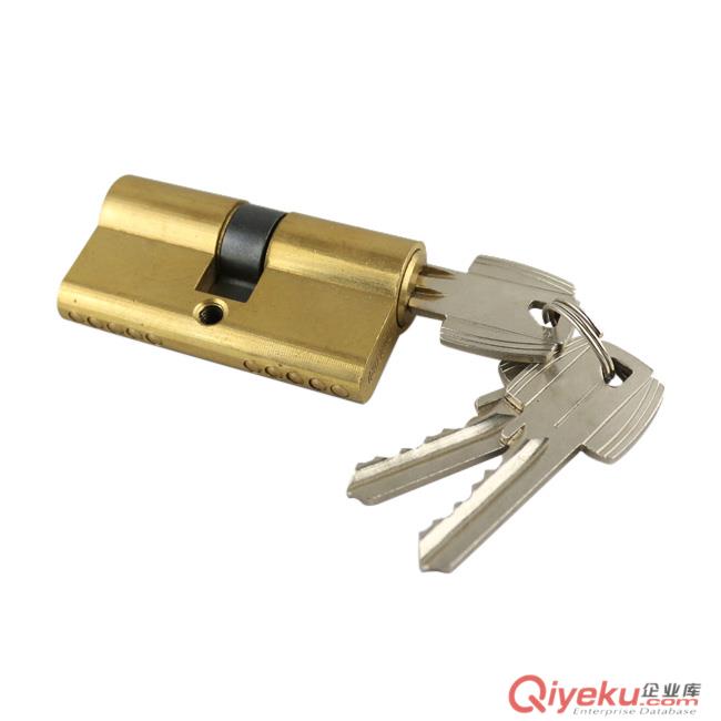 浦江锁具厂家促销70mm全铜抛光铜锁芯带普通开三个钥匙