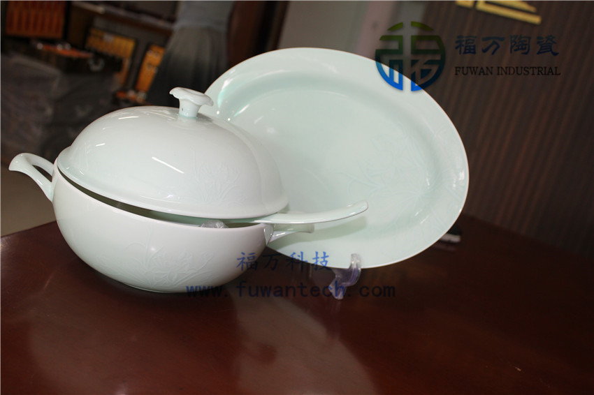  福{wn}量瓷/活化瓷餐具套装 盘碗勺不用洗洁精 