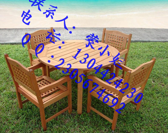 庭院桌椅，花园桌椅，实木桌椅，编藤桌椅