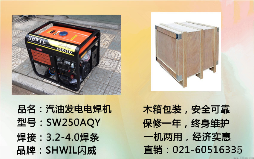 移动式发电电焊机SW250AQY