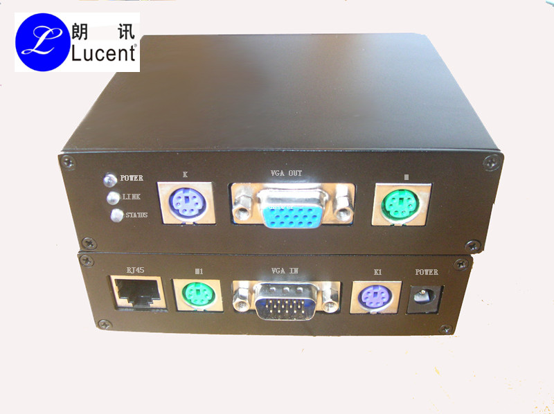 供应朗讯KVM键鼠延长器100米 电脑主机KVM网线延长控制器