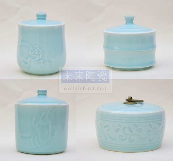 景德镇陶瓷厂家生产定做陶瓷茶叶罐 陶瓷食品罐 陶瓷药材罐