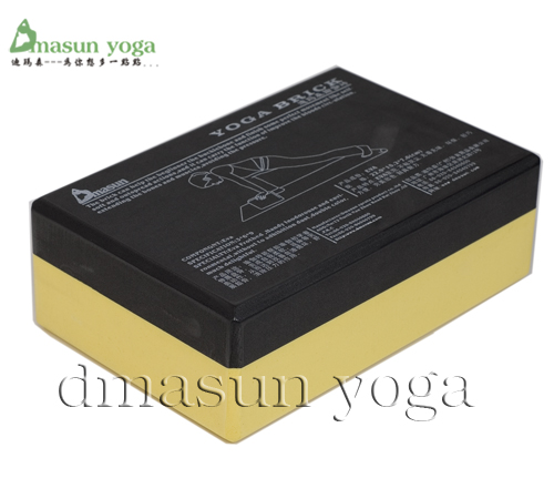 新品双色瑜伽砖（黄+黑） 产地：广州 品牌：迪玛森   编号：42001