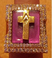方形双平面黑玛瑙戒指—金银珠宝首饰厂