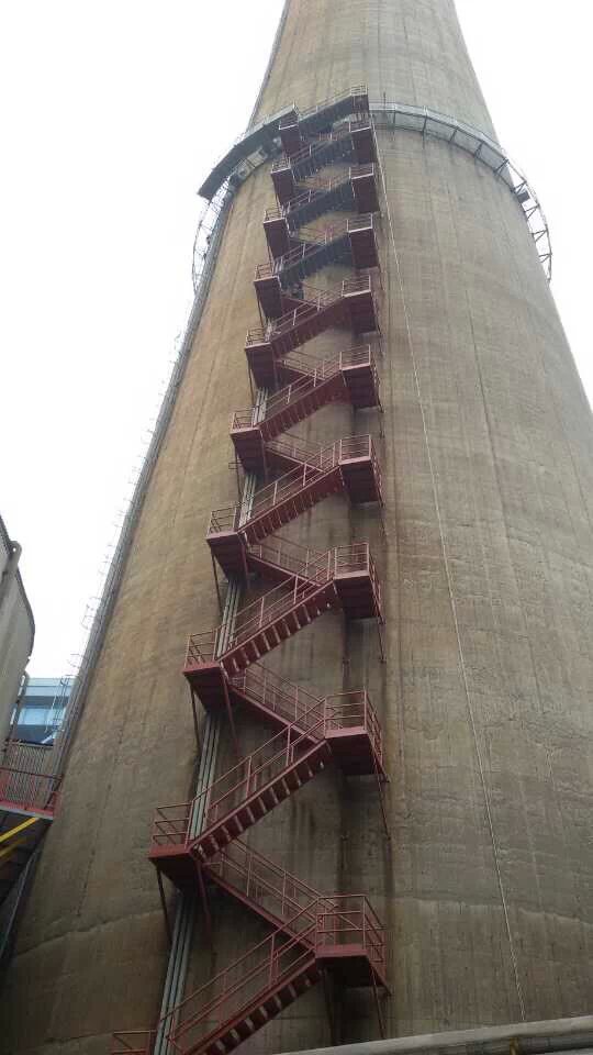 混凝土水泥烟囱安装旋转梯-烟囱安装折梯-烟囱安装之字梯