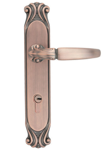 H9028-红古铜,欧式大插芯锁,纯铜门锁