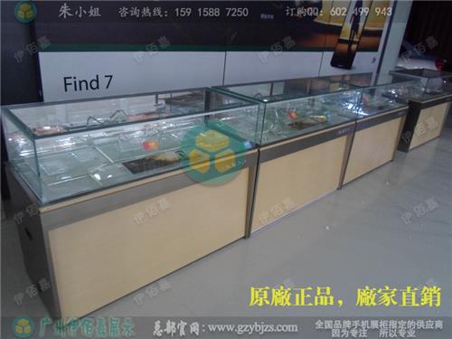 2015新款OPPO原装木纹手机柜台上市，四川OPPO手机玻璃展柜报价