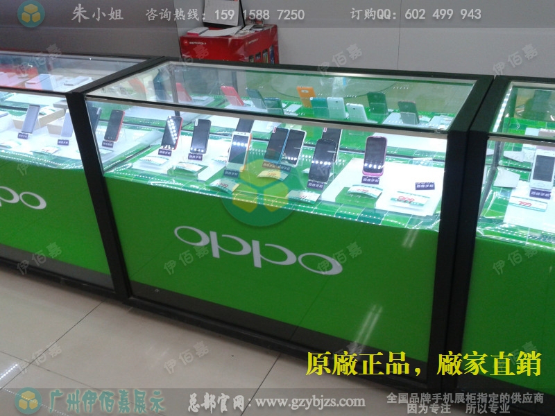 山西OPPO铁质手机柜台批量生产，正规厂家直销OPPO手机玻璃展柜