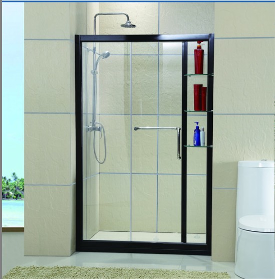 非标定制淋浴房玻璃门 带置物架淋浴屏风推拉门 PD03B